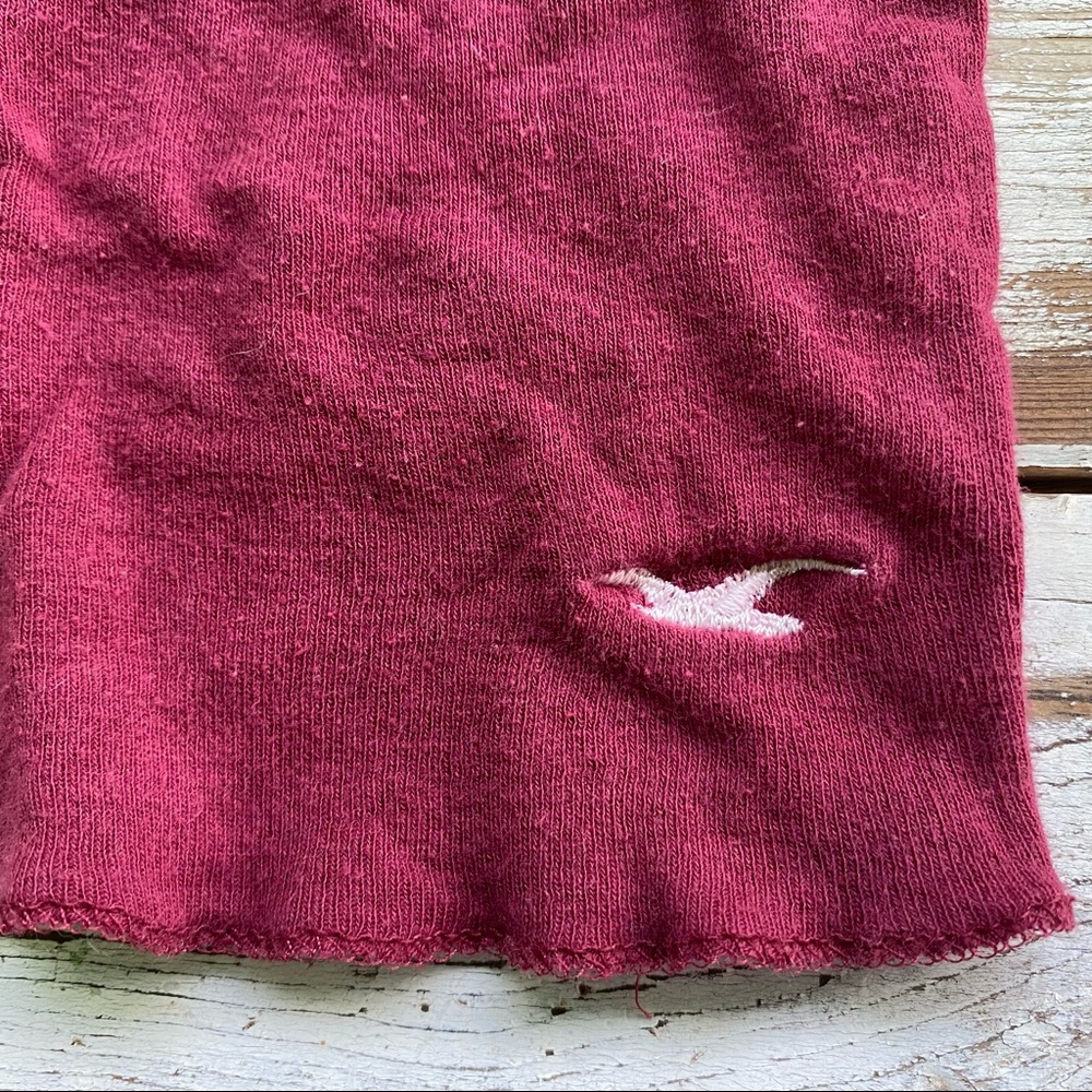 Hollister burgundy cotton tank top with lace straps, size medium - Picture 4 of 6